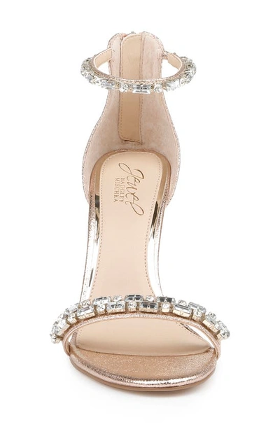 Shop Jewel Badgley Mischka Campbell Sandal In Rose Gold