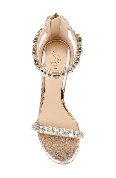 Shop Jewel Badgley Mischka Campbell Sandal In Rose Gold