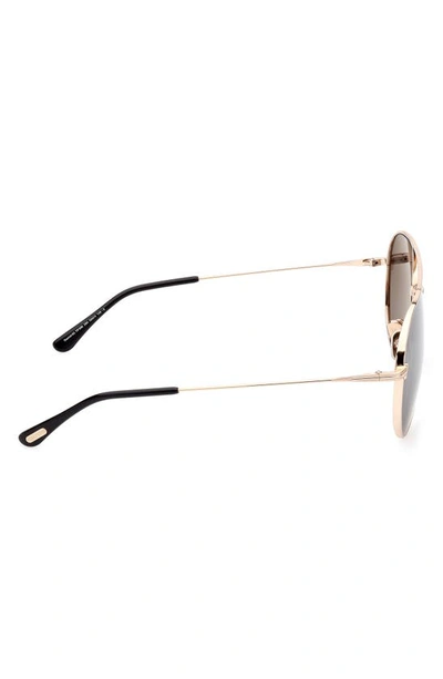 Shop Tom Ford Dashel 62mm Oversize Pilot Sunglasses In Rose Gold / Smoke Silver