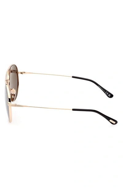 Shop Tom Ford Dashel 62mm Oversize Pilot Sunglasses In Rose Gold / Smoke Silver