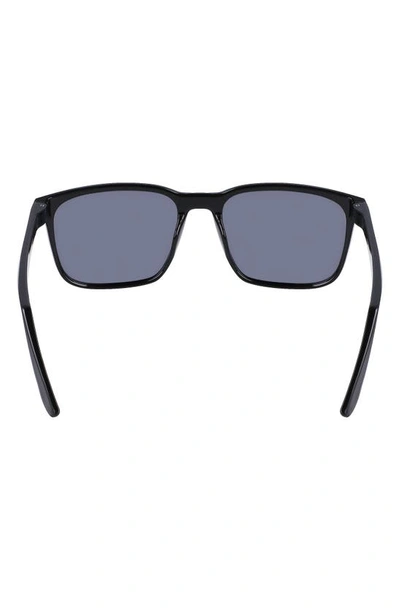 Shop Nike Rave 57mm Polarized Square Sunglasses In Black/ Polar Silver Flash