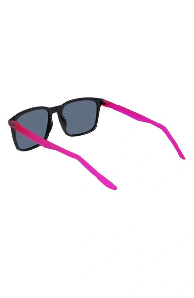 Shop Nike Rave 57mm Polarized Square Sunglasses In Black/ Polar Pink Flash