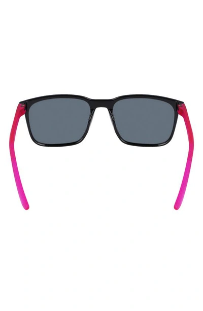 Shop Nike Rave 57mm Polarized Square Sunglasses In Black/ Polar Pink Flash