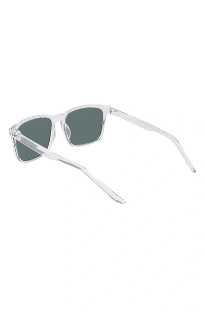 Shop Nike Rave 57mm Polarized Square Sunglasses In Clear/ Polar Green