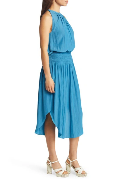 Shop Ramy Brook Audrey Blouson Dress In Blue Tile
