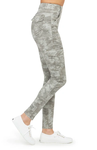 Shop Spanx Stretch Twill Ankle Cargo Pants In Stone Wash Camo