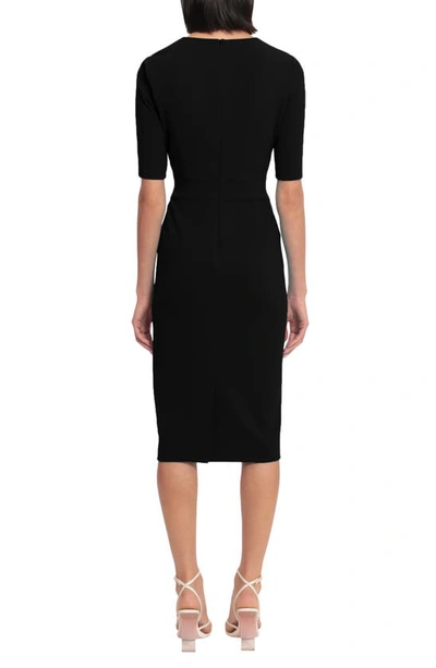Donna Morgan Sheath Midi Dress In Black