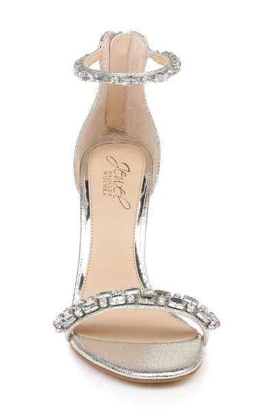 Shop Jewel Badgley Mischka Campbell Sandal In Silver