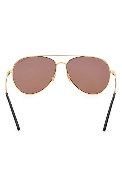 Shop Tom Ford Dashel 62mm Oversize Aviator Sunglasses In Shiny Gold / Vintage Brown
