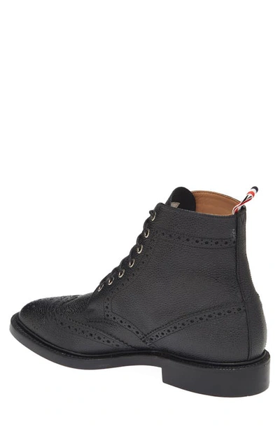 Thom Browne Black Classic Wingtip Boots In Black