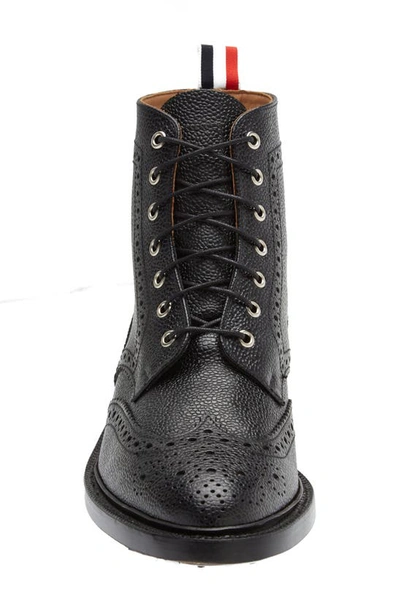 Thom Browne Black Classic Wingtip Boots In Black