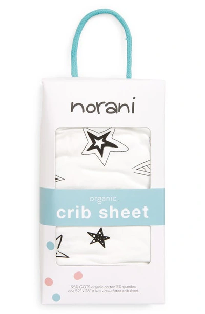 Shop Norani Stretch Organic Cotton Crib Sheet In Black/ White