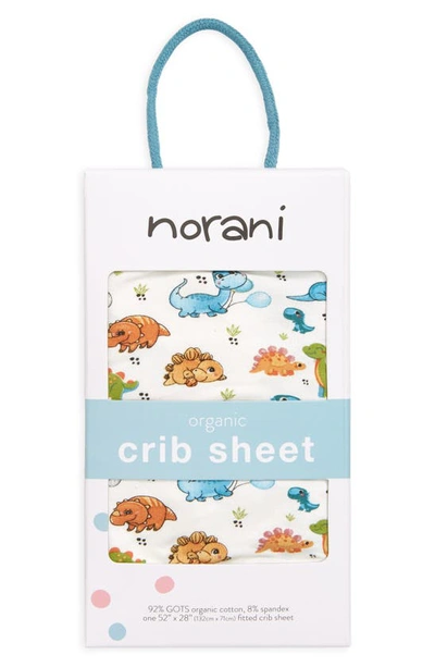 Shop Norani Stretch Organic Cotton Crib Sheet In Orange/ Blue