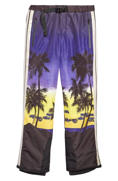 Shop Palm Angels Palm Sunset Padded Ski Track Pants In Purple Blac