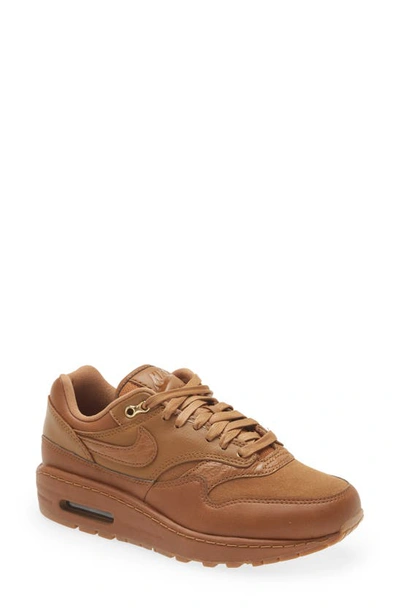Nike Air Max 1 Suede And Croc Effect-trimmed Leather Sneakers In Brown |  ModeSens