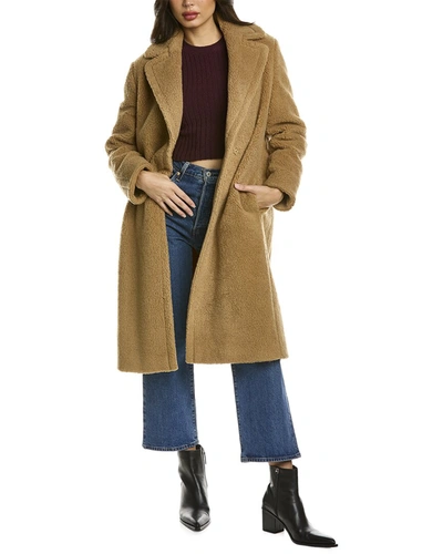Shop Cinzia Rocca Teddy Wool-blend Coat In Brown