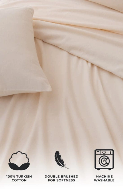 Woven & Weft Cotton Solid Flannel Sheet Set In Pristine Ivory