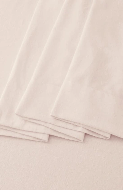 Woven & Weft Cotton Solid Flannel Sheet Set In Blush Pink
