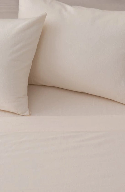 Woven & Weft Cotton Solid Flannel Sheet Set In Pristine Ivory