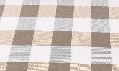 Woven & Weft Turkish Cotton Printed Flannel Sheet Set In Soft Taupe / Pale Grey