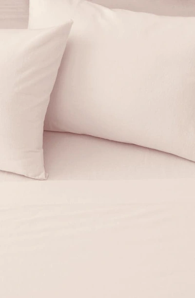 Woven & Weft Cotton Solid Flannel Sheet Set In Blush Pink