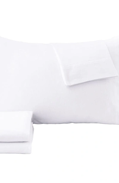 Woven & Weft Cotton Solid Flannel Sheet Set In Winter White