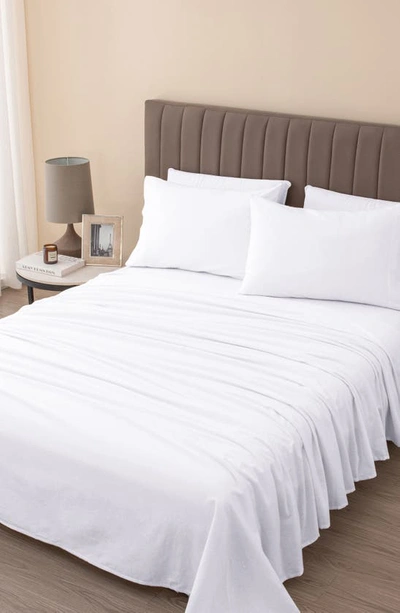 Woven & Weft Cotton Solid Flannel Sheet Set In Winter White