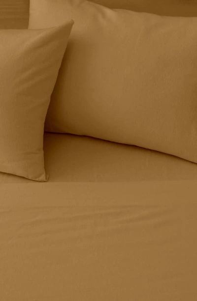 Woven & Weft Cotton Solid Flannel Sheet Set In Marigold