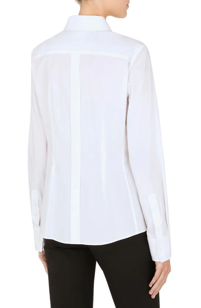 Shop Dolce & Gabbana Stretch Cotton Button-up Shirt In Optic White