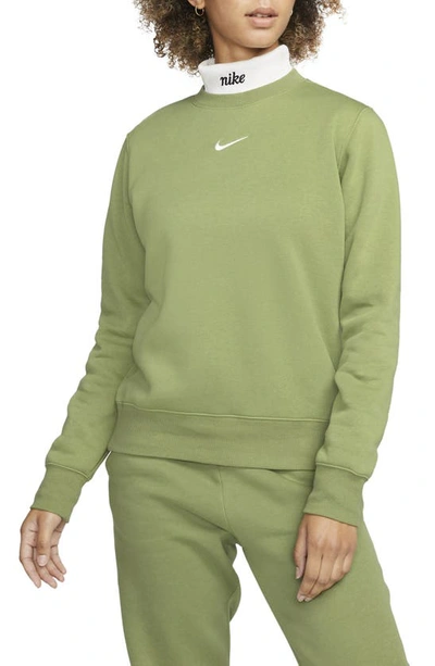 Shop Nike Sportswear Phoenix Fleece Sweatshirt In Alligator/ Sail