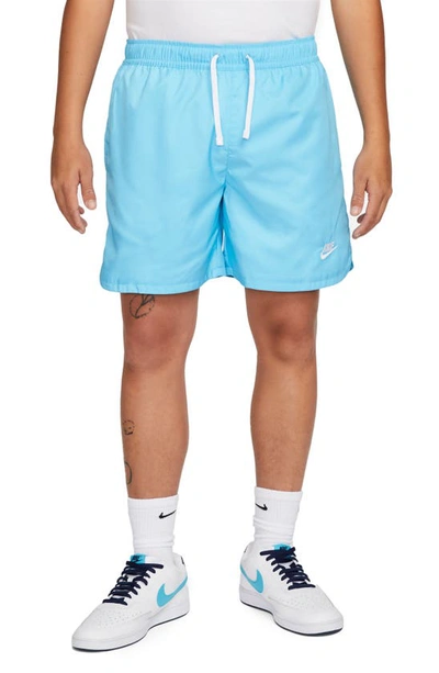 Shop Nike Woven Lined Flow Shorts In Baltic Blue/ White