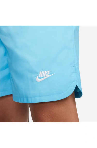 Shop Nike Woven Lined Flow Shorts In Baltic Blue/ White