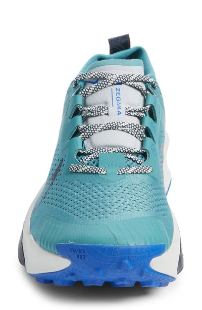 Shop Nike Zoomx Zegama Trail Running Shoe In Mineral Teal/ Obsidian/ Grey