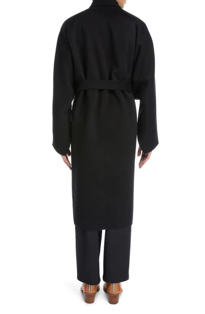 Shop Acne Studios Belted Double Face Wool Coat In Black