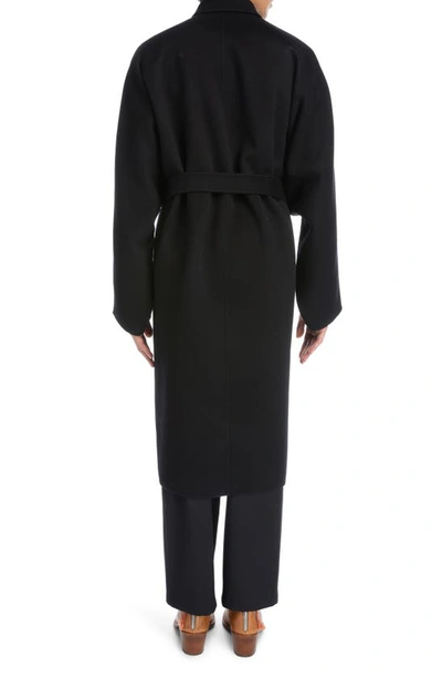 Acne Studios Belted Double Face Wool Coat In Black