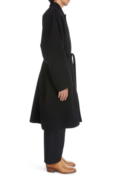Shop Acne Studios Belted Double Face Wool Coat In Black