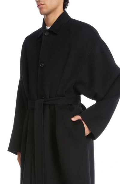 Acne Studios Belted Double Face Wool Coat In Black