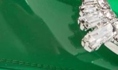 Shop Amina Muaddi Begum Glass Pointed Toe Pump In Emerald Green