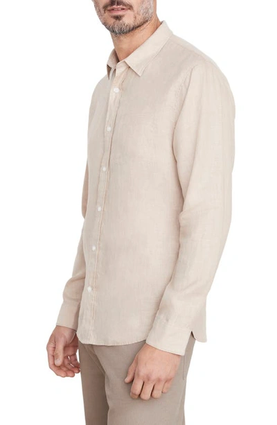 Shop Vince Linen Button-up Shirt In Beach Sand