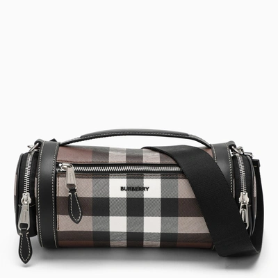 Shop Burberry Canvas And Leather Shoulder Bag In Brown