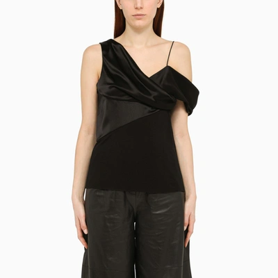 Shop Loewe | Black Satin Drape Top