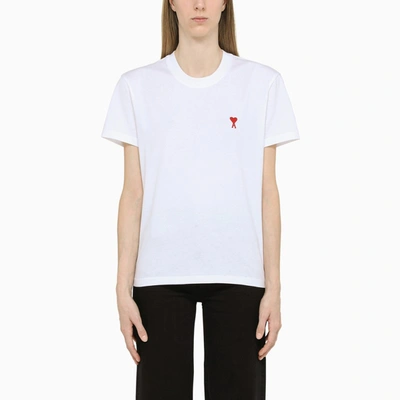 Shop Ami Alexandre Mattiussi Ami De Coeur White T-shirt