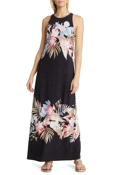 Shop Tommy Bahama Delicate Flora Maxi Dress In Black