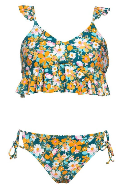 Shop Hobie Kids' Floral Two-piece Swimsuit In Multi
