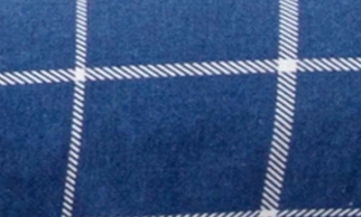 Woven & Weft Turkish Cotton Windowpane Printed Flannel Sheet Set In Windowpane - Navy / White