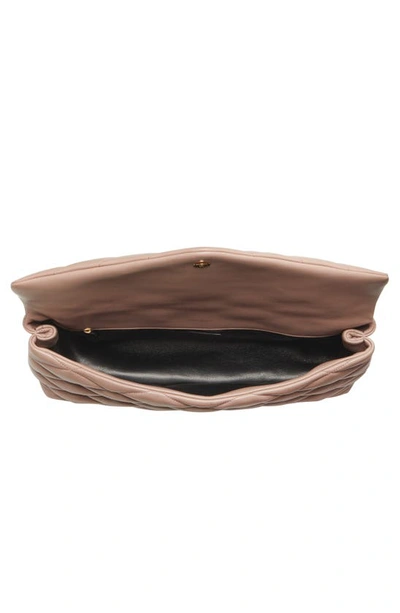 Saint Laurent Sade Puffy Leather Envelope Clutch Bag In Rosy Sand
