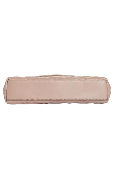 Shop Saint Laurent Sade Leather Puffer Clutch In Rosy Sand