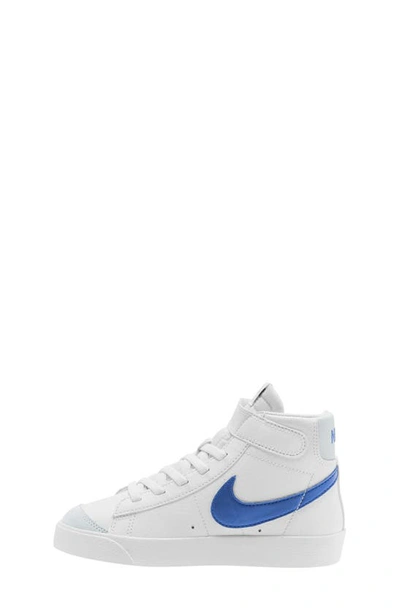 Shop Nike Kids' Blazer Mid '77 High Top Sneaker In White/ Royal/ Pure Platinum