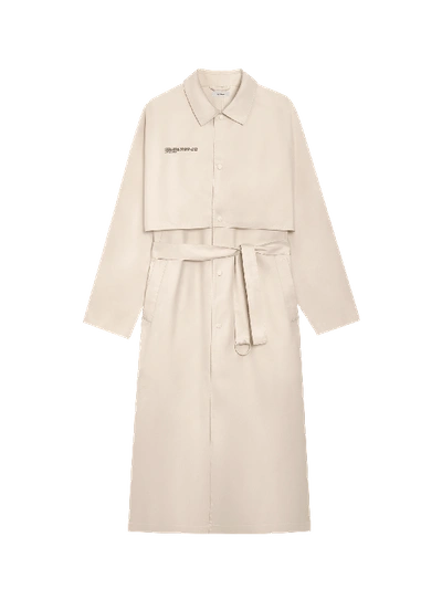 Shop Pangaia Cotton Trench Coat In Sand