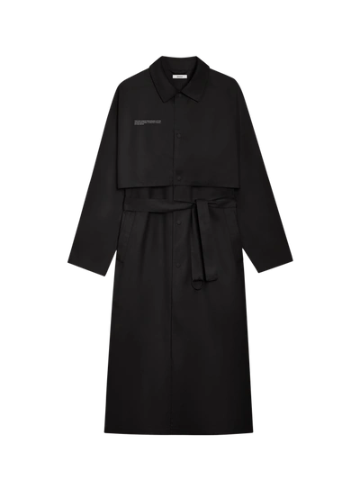 Shop Pangaia Cotton Trench Coat In Black